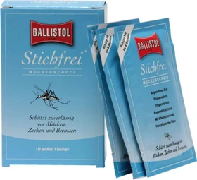 Ballistol Stichfrei Mückenschutztuch, 10 Stück