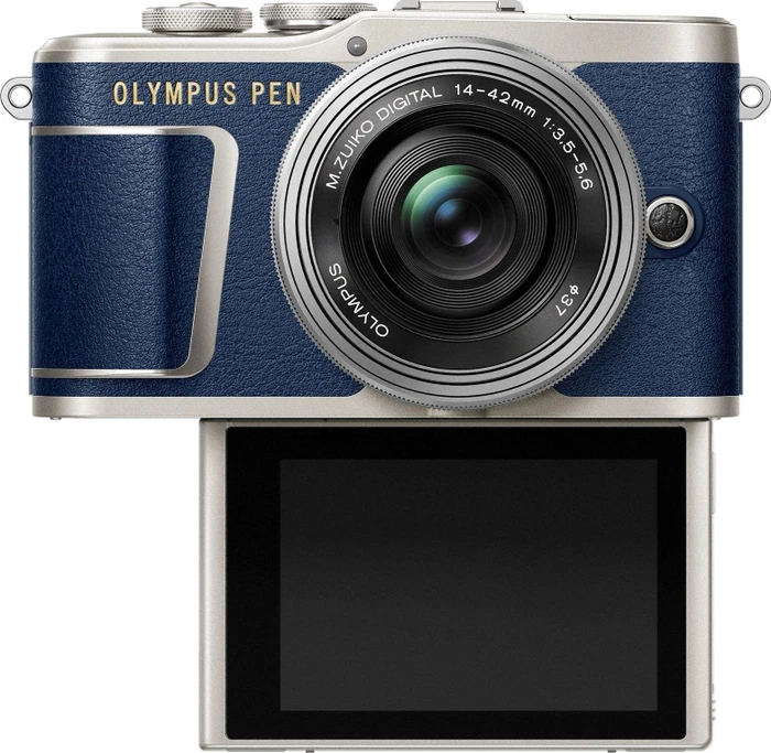 Olympus PEN E-PL9 blau mit Objektiv M.Zuiko digital ED 14-42mm 3.5-5.6 EZ