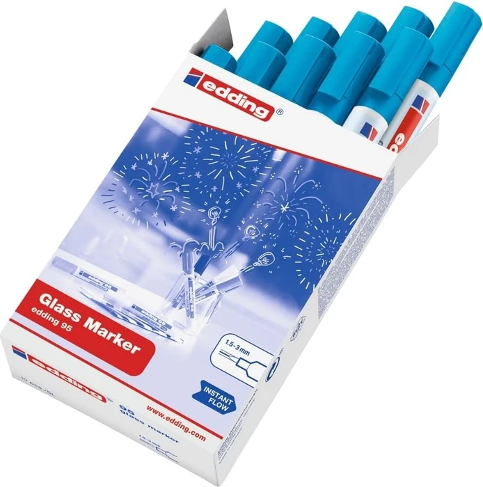 edding 95 Glasmarker hellblau, 10er-Pack