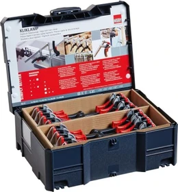 Bessey KliKlamp KLI-S Hebelzwinge inkl. Systainer, 16 Stück