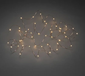 Konstsmide Tropfen-Lichterkette kupfer LED 50x bernstein