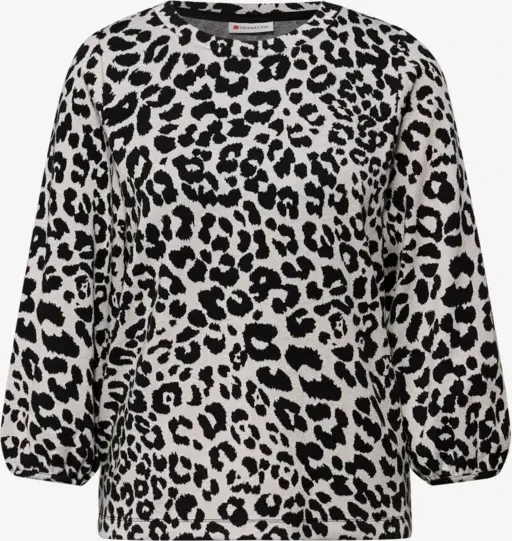 Street One Gemustertes Jacquard Shirt langarm soft beige (Damen)