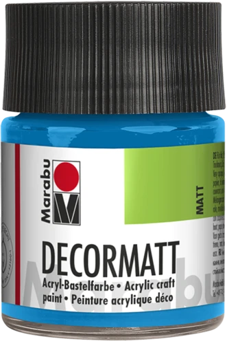 Marabu Decormatt Acryl Acrylfarbe, azurblau, 50ml