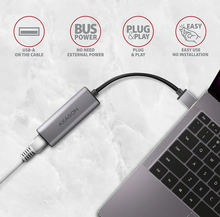 Axagon 2.5G LAN-Adapter, RJ-45, USB-A 3.0 [Stecker]