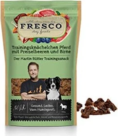 Fresco Dog Martin Rütter Trainingsknöchelchen, Pferd mit Preiselbeeren und Birne, 150g