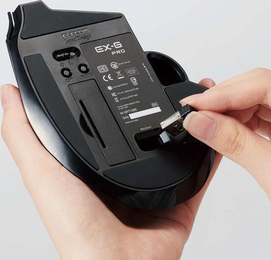 Elecom EX-G Pro M-XPT1MRXBK Trackball schwarz/rote Kugel, Rechtshänder, USB-A/Bluetooth