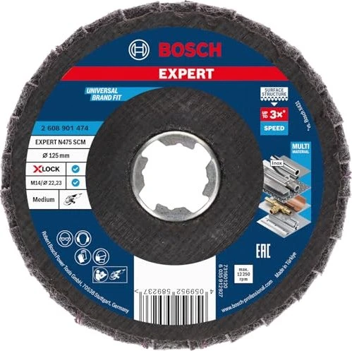 Bosch Professional EXPERT X-LOCK N475 SCM Fächerschleifscheibe mittel, 125x22.23mm, 1 Stück