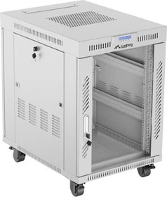Lanberg 19" Rackschrank 15HE, LCD, freistehend, Flat Pack, V2, Glastür, IP20, RAL 7035, 800mm tief