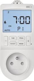 Emos P56601FR Steckdosenthermostat/Digitale Zeitschaltuhr, Typ E, IP30, weiß