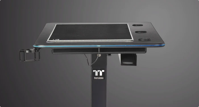 Thermaltake GT120 RGB Gaming Desk elektrisch höhenverstellbarer Sitz-Steh-Schreibtisch 120x60cm Carbon/schwarz