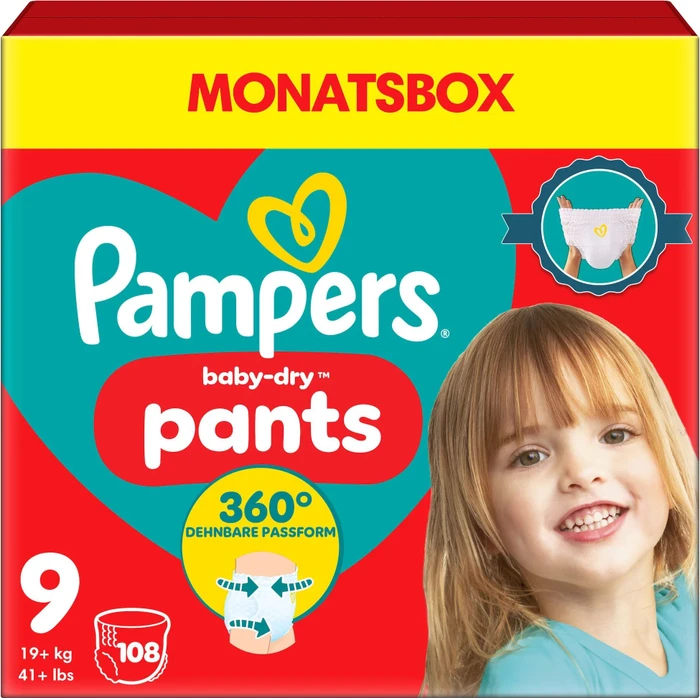 Pampers Baby-Dry pants Gr.9 Einwegwindel, 19+kg, 108 Stück