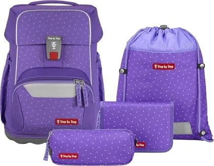 Step by Step Basis Purple Konfetti Schultaschen-Set, 4-tlg.