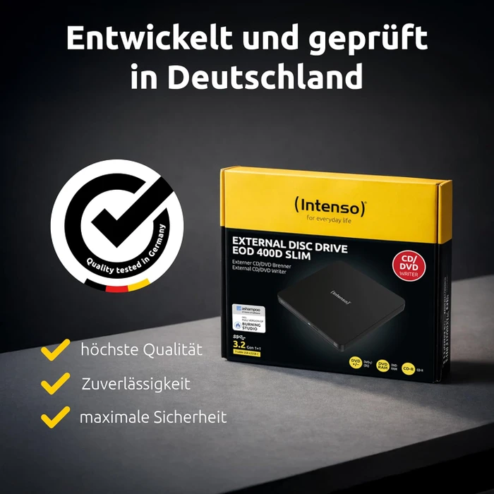 Intenso EOD 400D Slim, SlimLine schwarz, USB-C 3.0