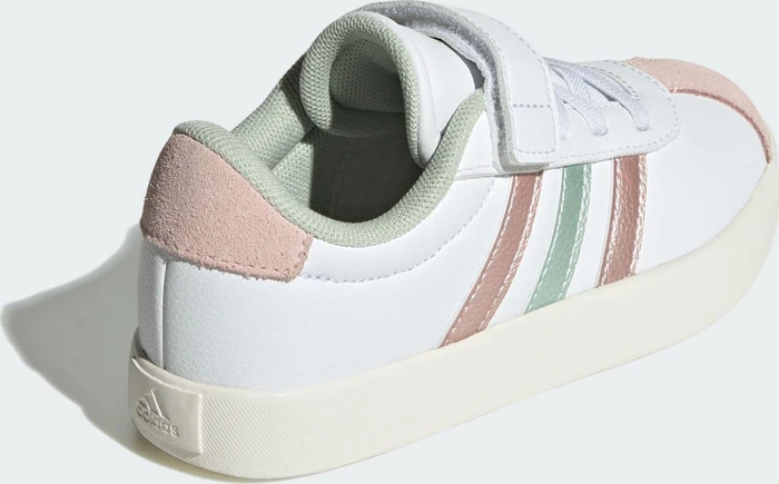 adidas VL Court 3.0 cloud white/linen green metallic/sandy pink metallic (Junior)