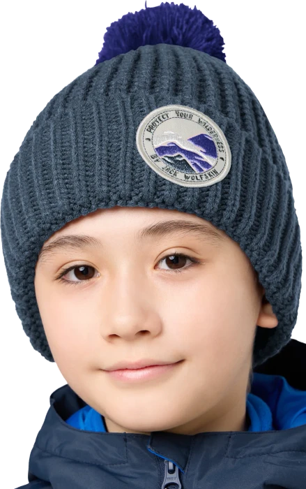 Jack Wolfskin Pompom Badge Beanie midnight sky (Junior)