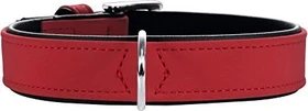 Hunter Softie Hundehalsband, Kunstleder, samtig, pflegeleicht, 40 XS-S, rot