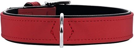 Hunter Softie Hundehalsband, Kunstleder, samtig, pflegeleicht, 40 XS-S, rot