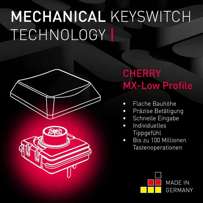 Cherry MX-LP 2.1 Compact Wireless, weiß, MX LOW PROFILE RGB SPEED, USB/Bluetooth, DE