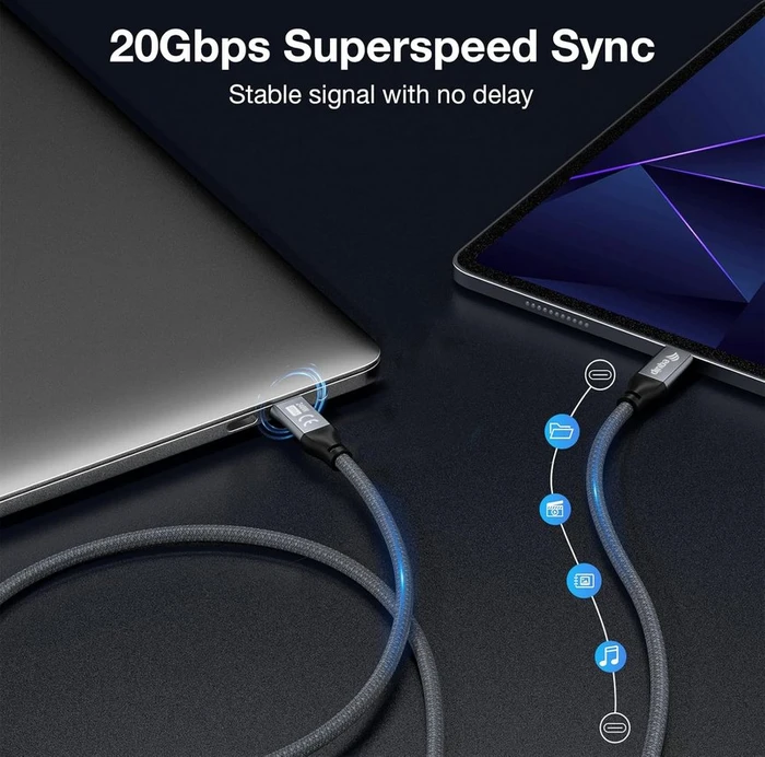 Equip USB-C Kabel, USB 3.2 Gen2x2, 20Gb/s, 4K60Hz, 100W PD, USB-C [Stecker] auf USB-C [Stecker], 2m