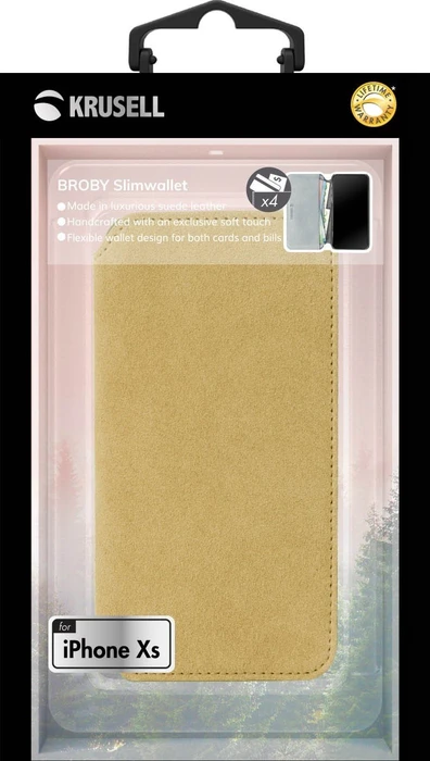 Krusell Broby 4 Card SlimWallet für Apple iPhone X/XS cognac-braun