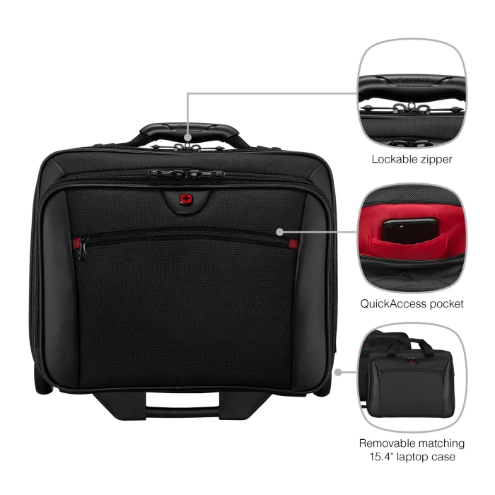 Wenger Potomac 2-teiliges Business-Set mit Comp-U-Roller, schwarz