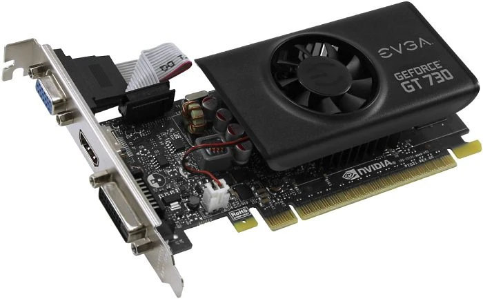 EVGA GeForce GT 730 low profile, 1GB GDDR5, VGA, DVI, HDMI
