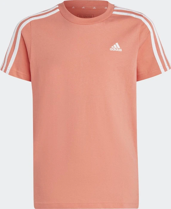 adidas Essentials 3-Streifen Cotton T-Shirt kurzarm semi coral fusion/white (Junior)