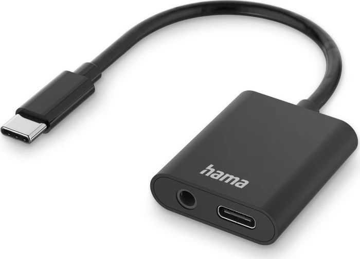Hama 2in1 Audio-Ladeadapter USB-C/USB-C und 3.5-mm-Klinke Audio schwarz