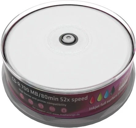 MediaRange CD-R 80min/700MB, 52x, 25er Spindel, printable