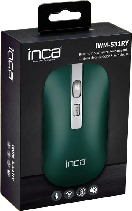 Inca IWM-531RY Wireless Mouse grün, USB/Bluetooth