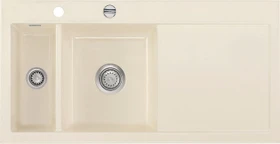 systemceram Mera 100 Einbau Becken links mit Ablauffernbedienung magnolie