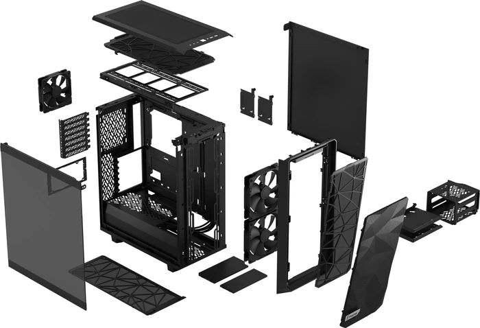 Fractal Design Meshify 2 Compact Black TG Light Tint, Glasfenster