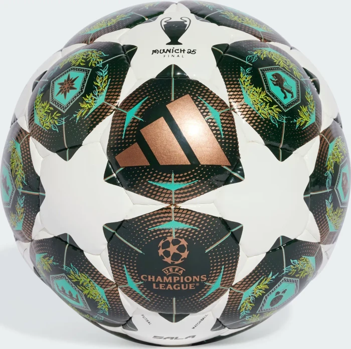 adidas UCL 2024/2025 Knockout Stages Pro Sala Fußball white/shadow green/solar slime