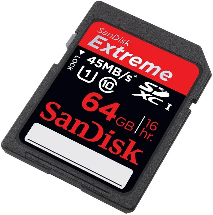 SanDisk Extreme HD Video R45/W45 64GB, UHS-I, Class 10