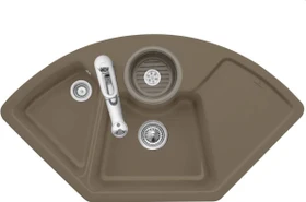 Villeroy & Boch Solo Eck Einbau Becken mittig timber
