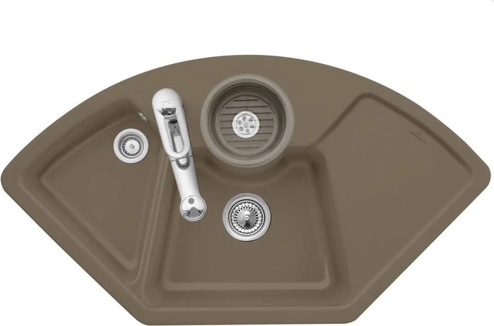 Villeroy & Boch Solo Eck Einbau Becken mittig timber
