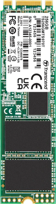 Transcend MTS970T SSD 256GB, M.2 2280 / B-M-Key / SATA 6Gb/s