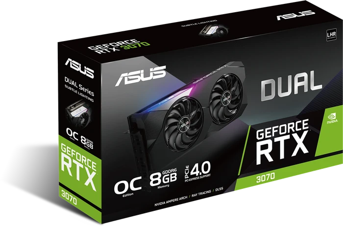ASUS Dual GeForce RTX 3070 OC V2 (LHR), DUAL-RTX3070-O8G-V2, 8GB GDDR6, 2x HDMI, 3x DP
