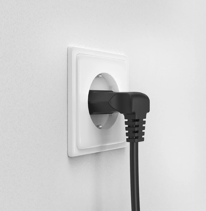 Hama Euro-Netzkabel gewinkelt/gewinkelt, 1.5m schwarz
