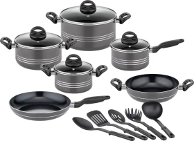 GSW Milano Color Kochtopf-Set grau,  15-tlg.