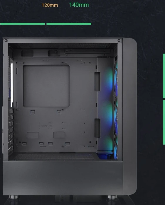 Thermaltake S200 TG, schwarz, Glasfenster