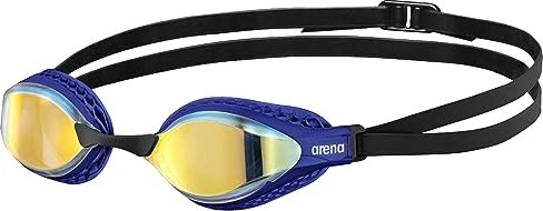 Arena Air Speed Mirror Schwimmbrille yellow copper/blue
