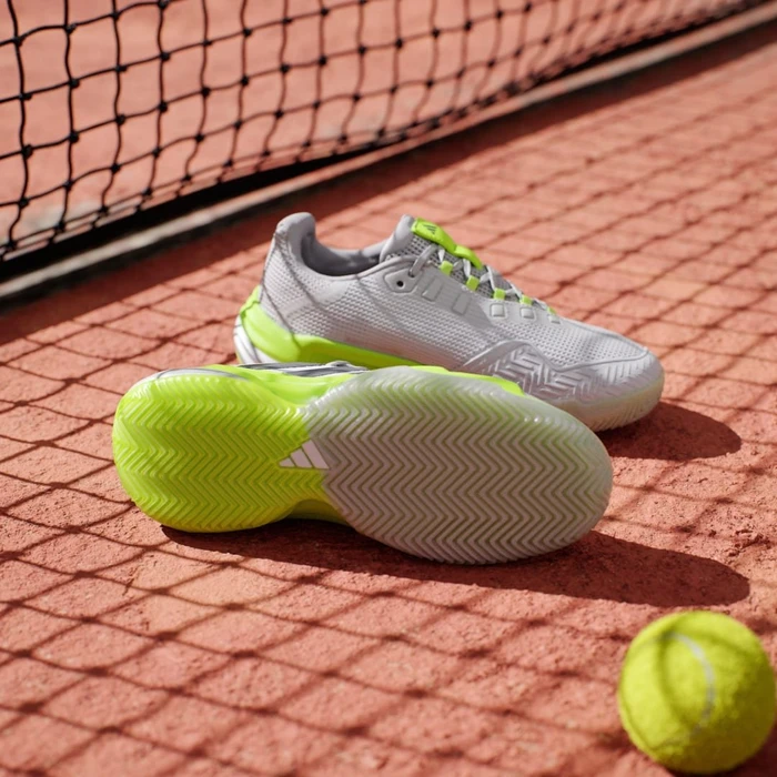 adidas Barricade 13 Clay cloud white/iron metallic/lucid lemon (Damen)
