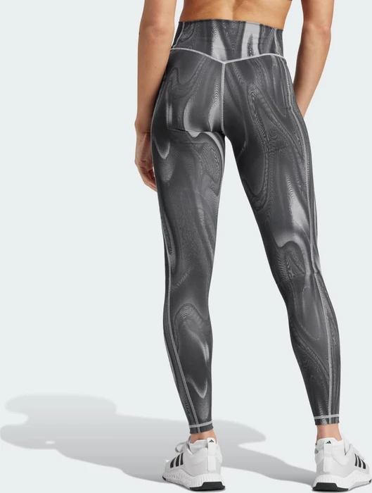 adidas Optime Full-Length Print Hose lang glory grey/carbon/black (Damen)