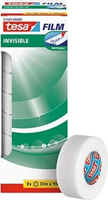 tesa tesafilm Invisible transparent/weiß, Klebestreifen, 19mm/33m, 8 Stück