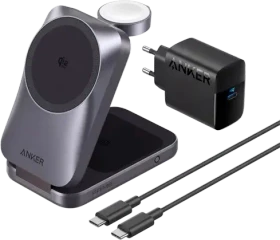 Anker MagGo Wireless Charger Aircool 3-in-1 25W grau
