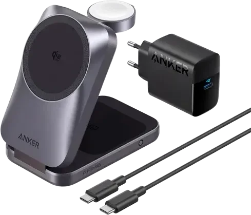Anker MagGo Wireless Charger Aircool 3-in-1 25W grau