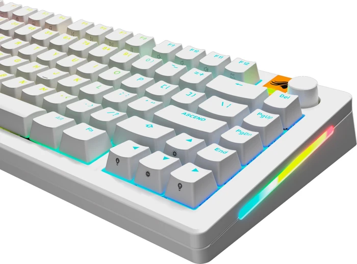 Glorious GPBT Backlit Keycaps, Kunststoff (PBT), weiß, 130 Tasten, ANSI-US