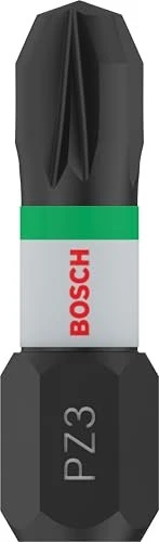 Bosch Professional PRO Impact Pozidriv Bit 1/4", PZ3x25mm, 2 Stück