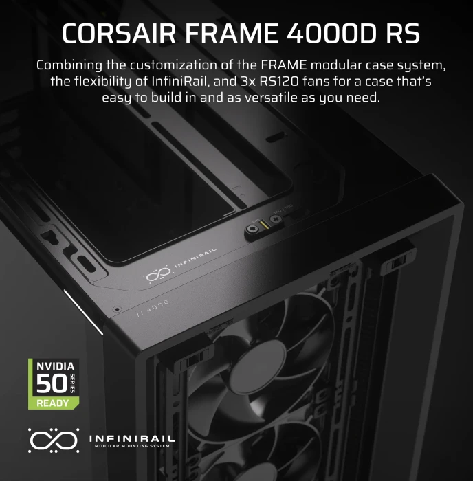 Corsair Frame 4000D RS, schwarz, Glasfenster